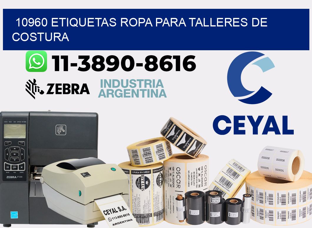 10960 Etiquetas ropa para talleres de costura