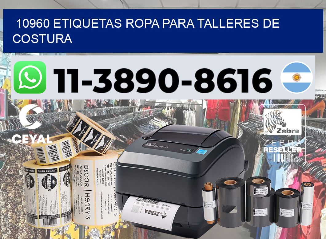 10960 Etiquetas ropa para talleres de costura