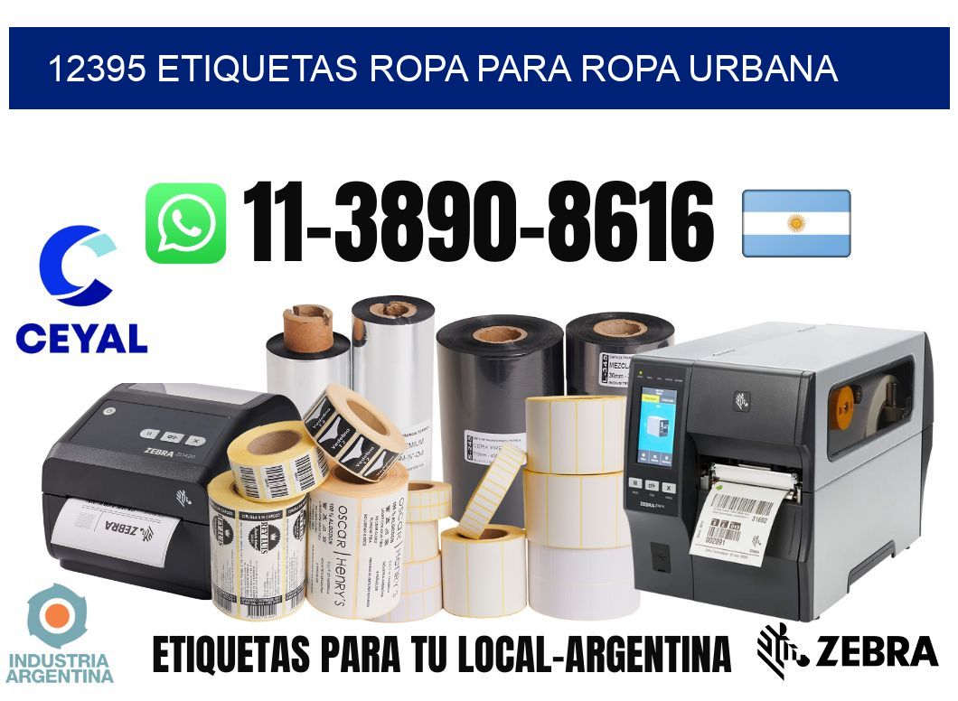 12395 Etiquetas ropa para ropa urbana