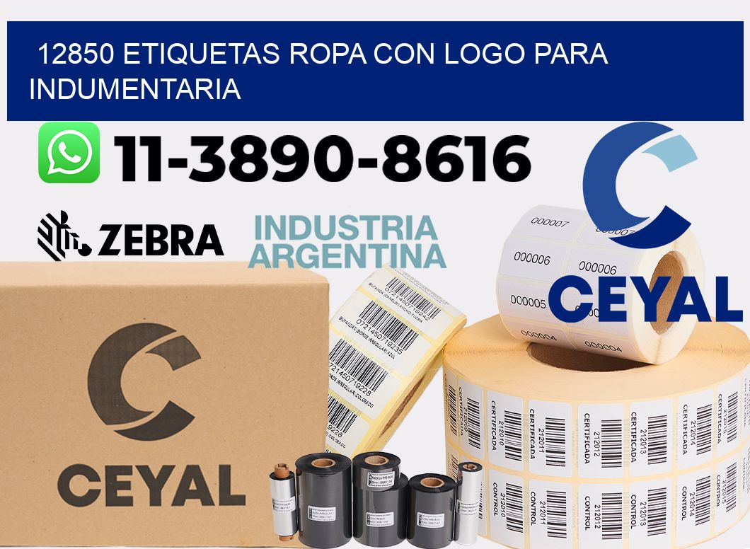 12850 Etiquetas ropa con logo para indumentaria