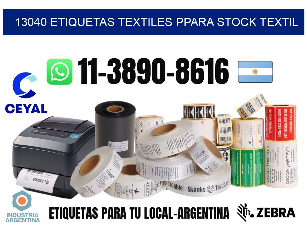 13040 Etiquetas textiles ppara stock textil