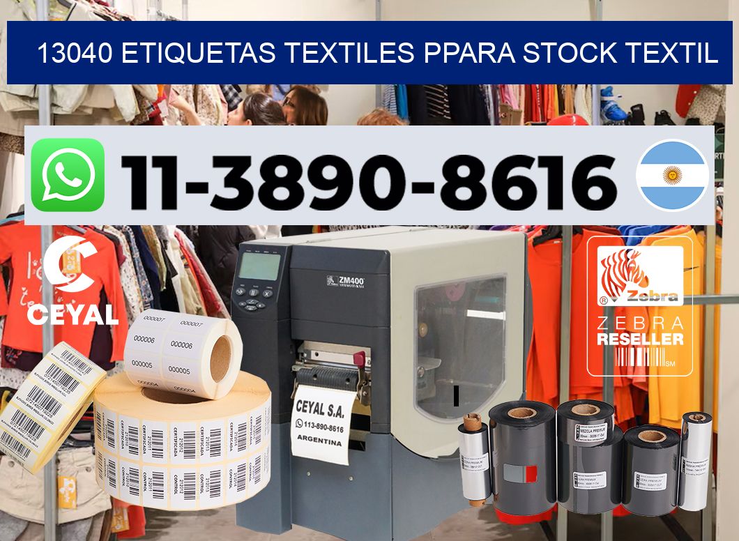13040 Etiquetas textiles ppara stock textil