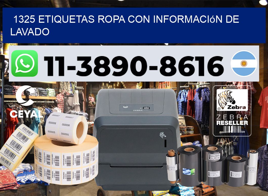 1325 Etiquetas ropa con información de lavado