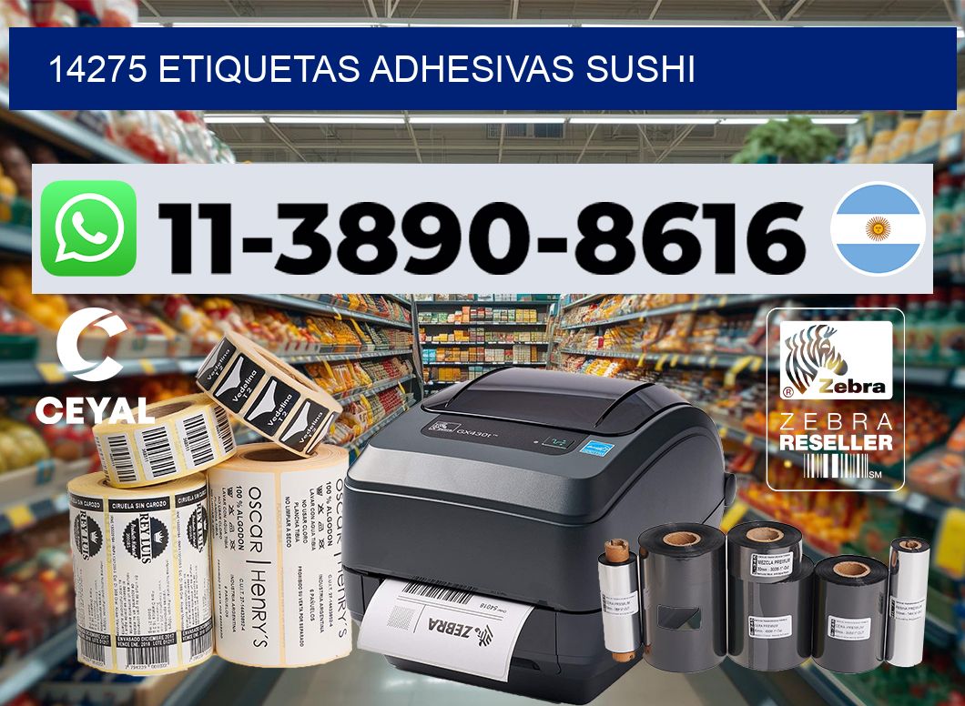 14275 etiquetas adhesivas sushi