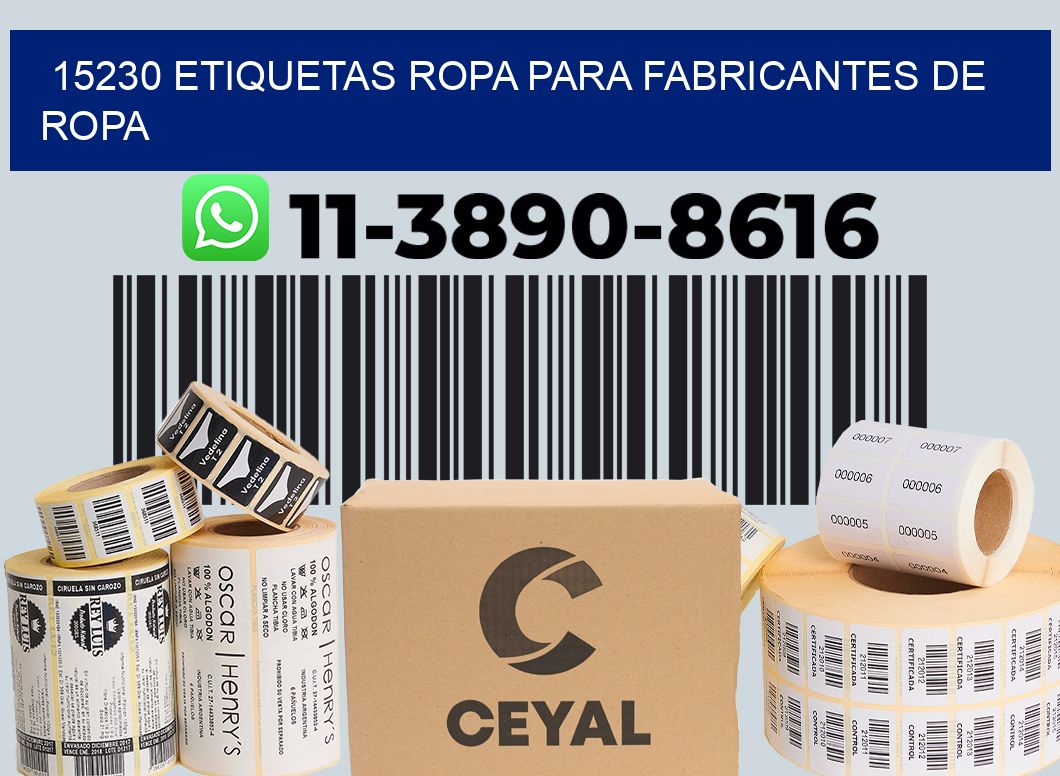 15230 Etiquetas ropa para fabricantes de ropa