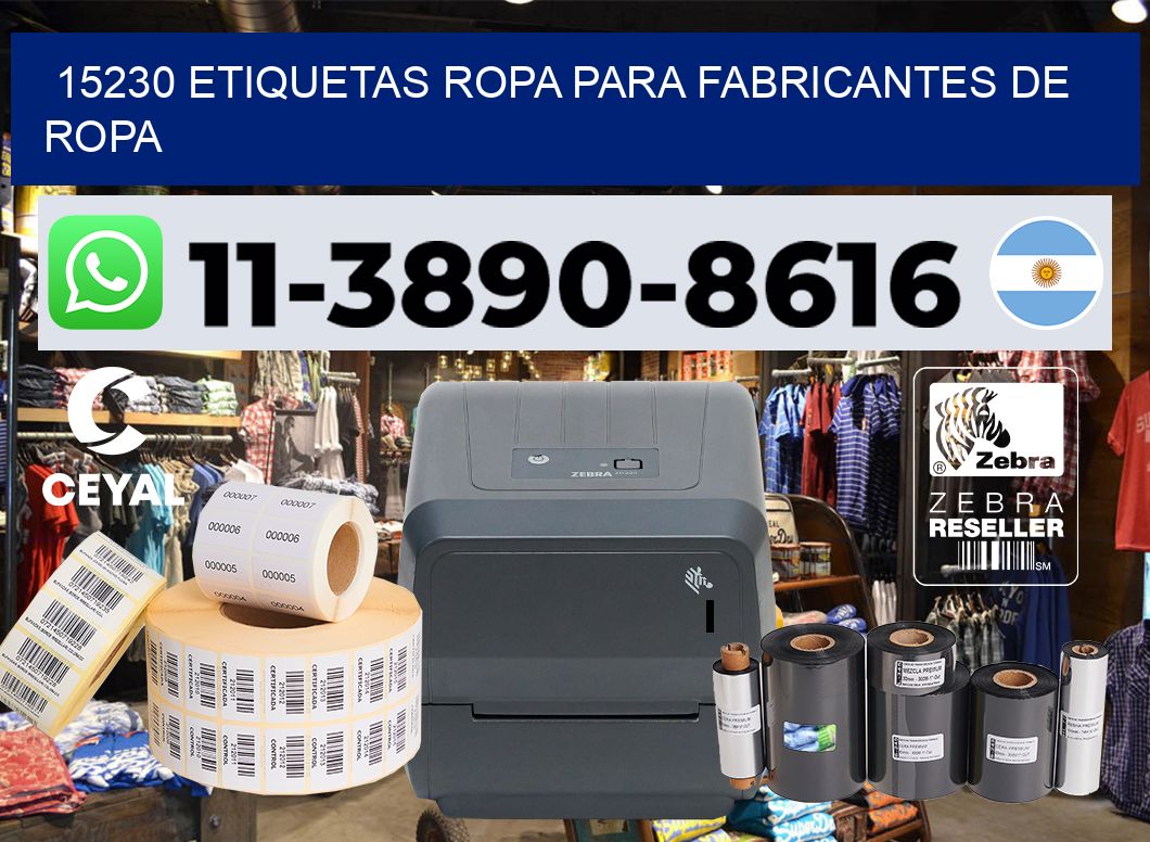 15230 Etiquetas ropa para fabricantes de ropa
