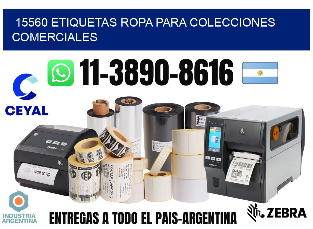 15560 Etiquetas ropa para colecciones comerciales