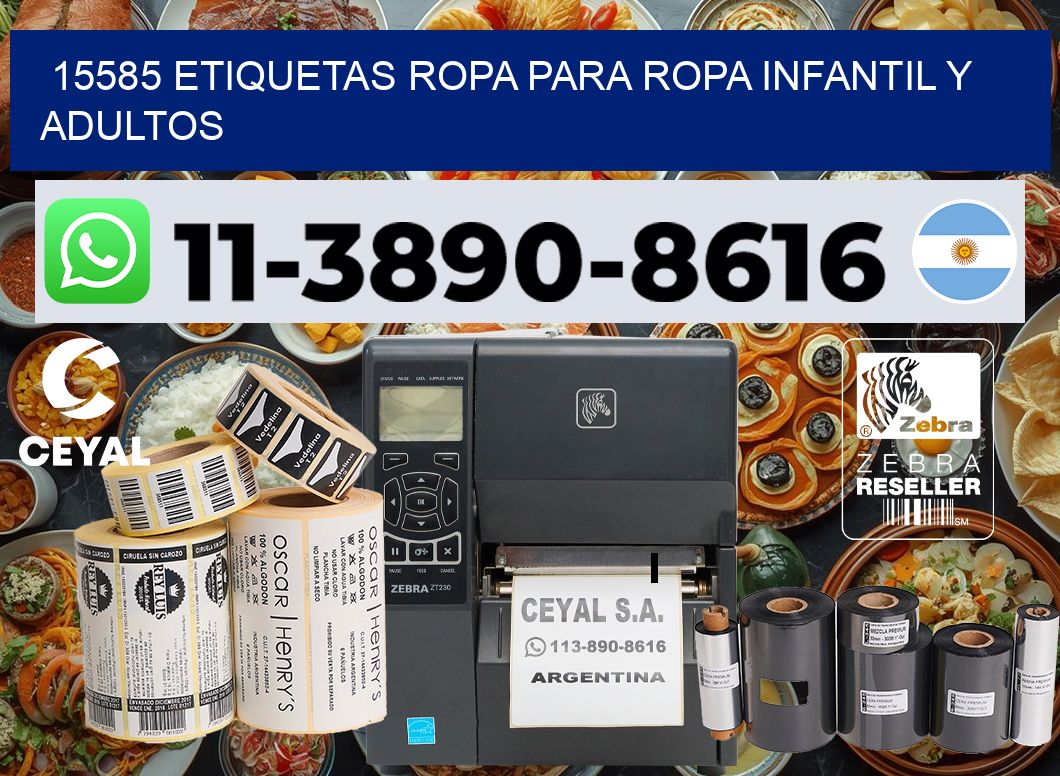 15585 Etiquetas ropa para ropa infantil y adultos