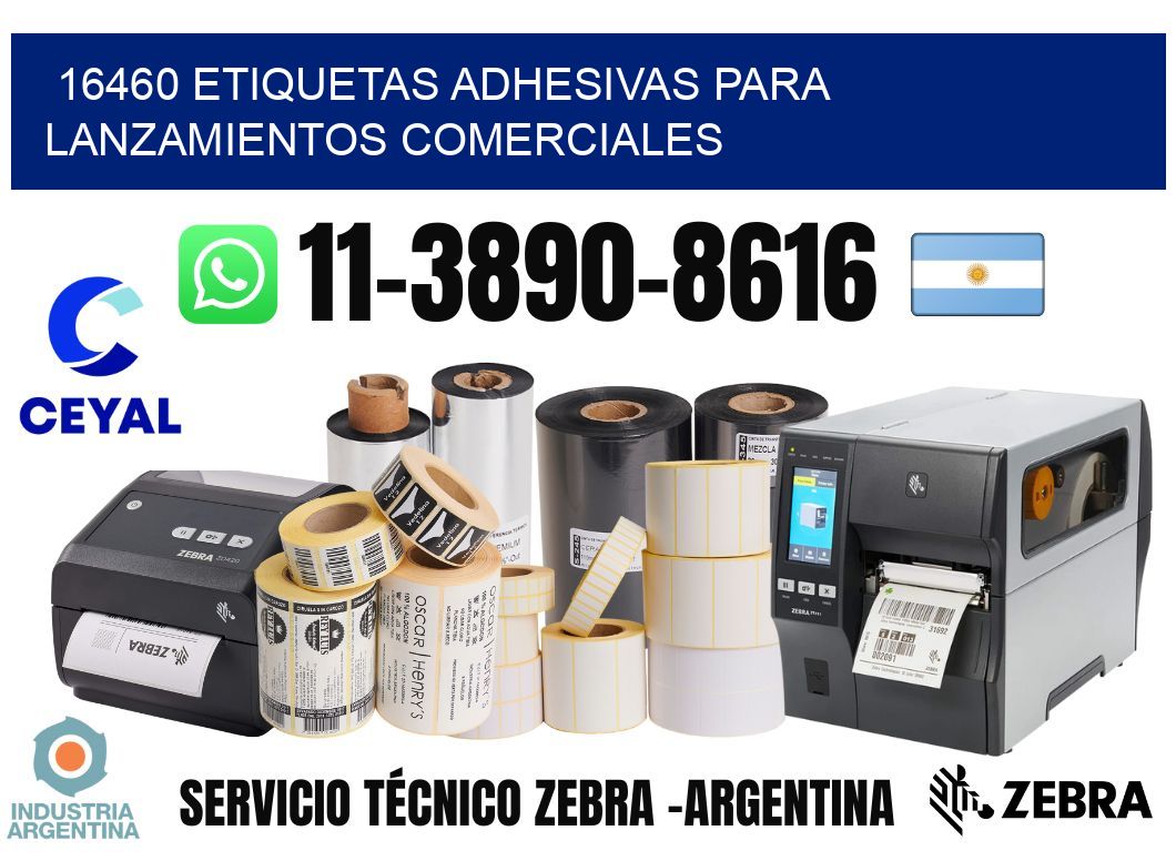 16460 Etiquetas adhesivas para lanzamientos comerciales