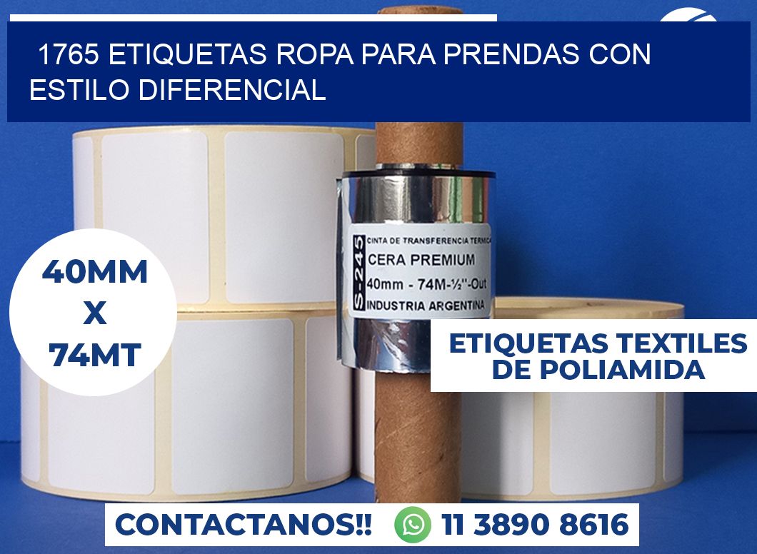 1765 Etiquetas ropa para prendas con estilo diferencial