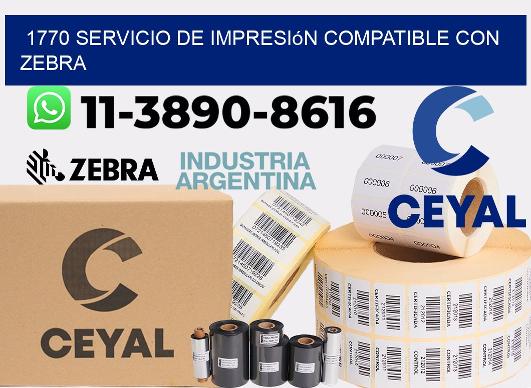 1770 Servicio de impresión compatible con Zebra
