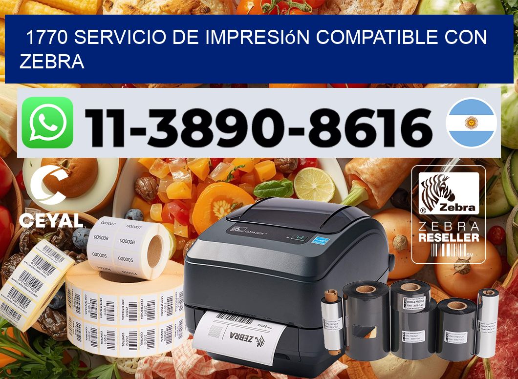 1770 Servicio de impresión compatible con Zebra