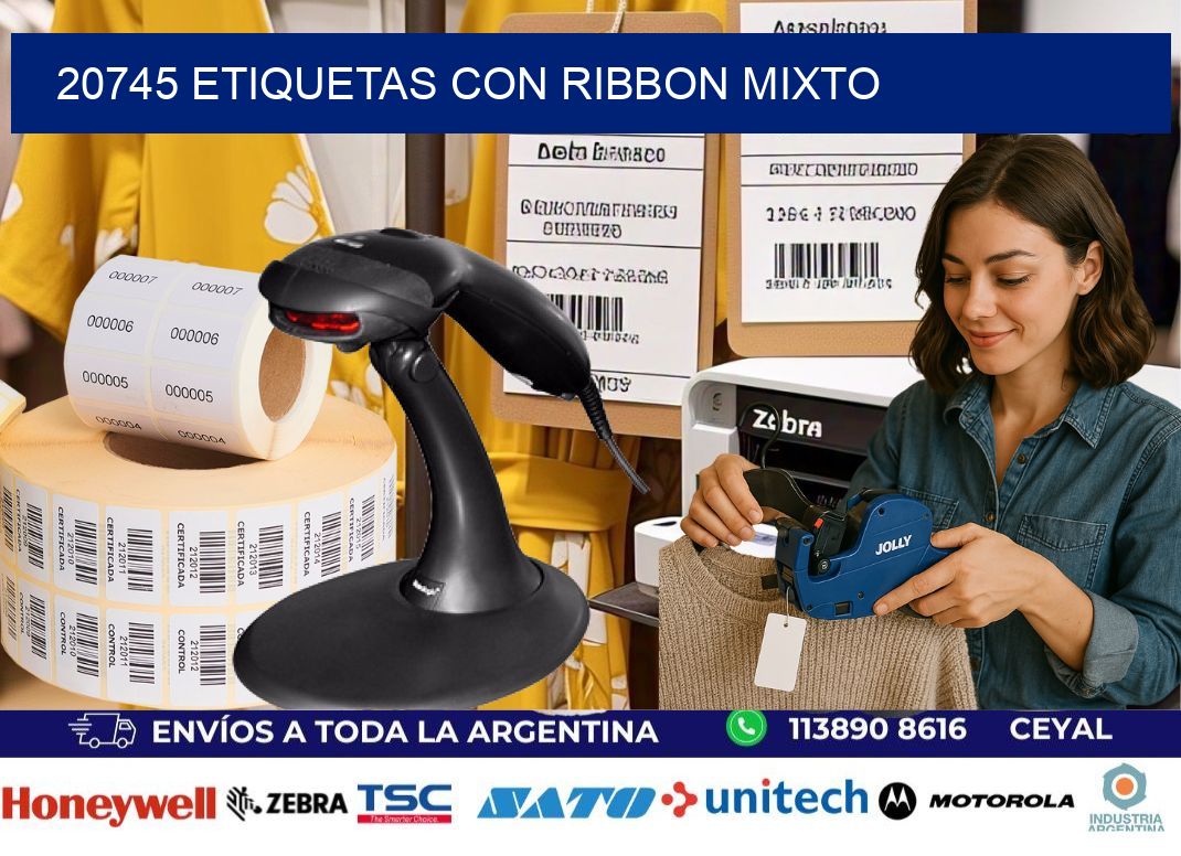 20745 etiquetas con ribbon mixto