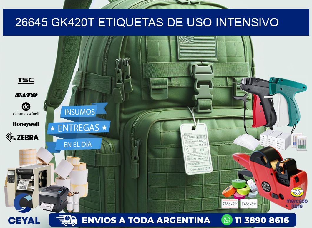 26645 gk420t etiquetas de uso intensivo