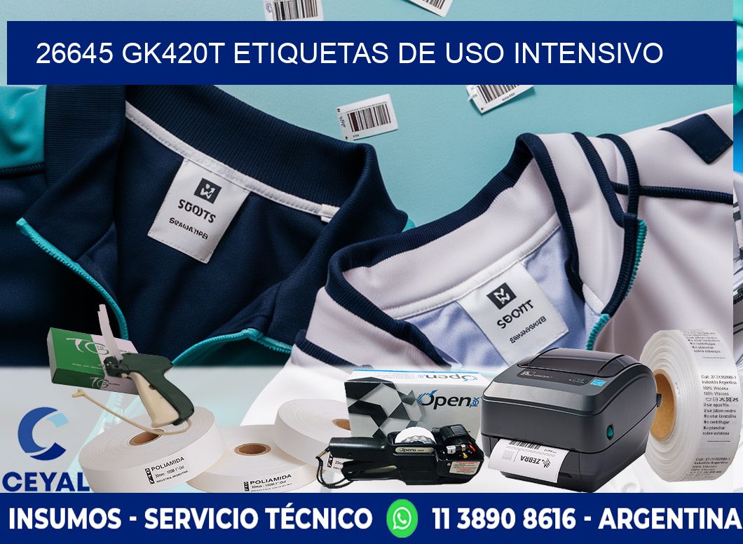 26645 gk420t etiquetas de uso intensivo