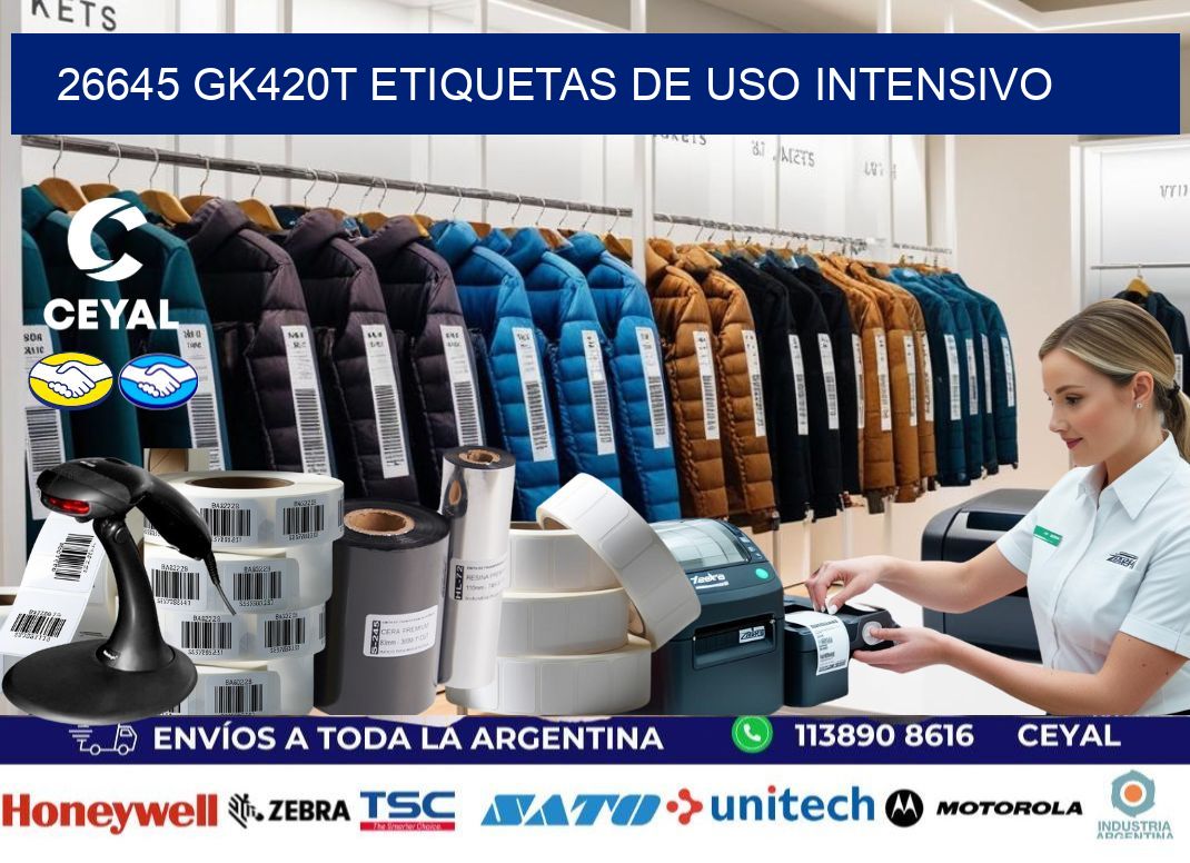 26645 gk420t etiquetas de uso intensivo