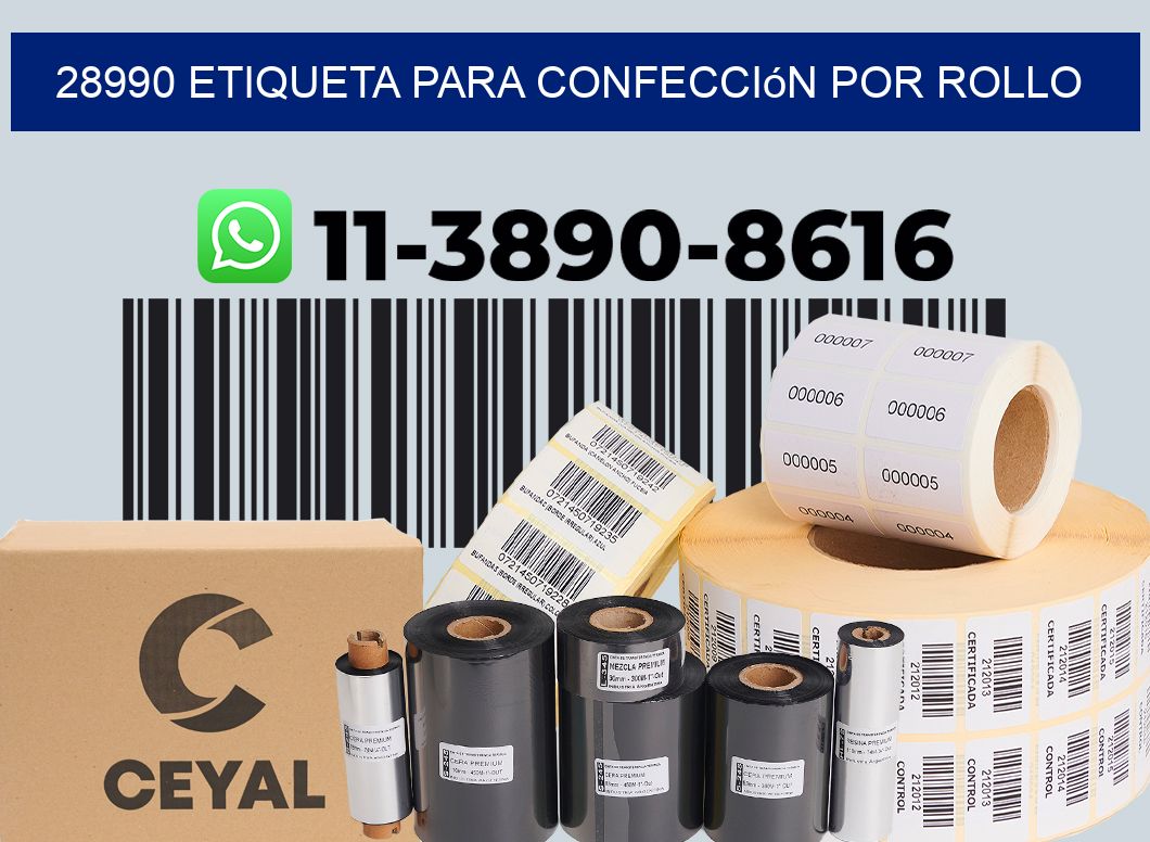 28990 etiqueta para confección por rollo