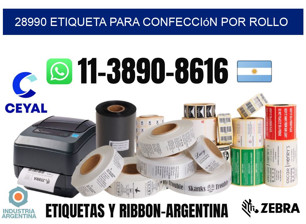 28990 etiqueta para confección por rollo