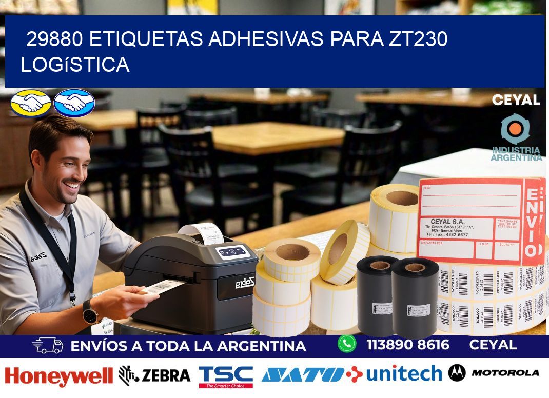 29880 etiquetas adhesivas para zt230 logística