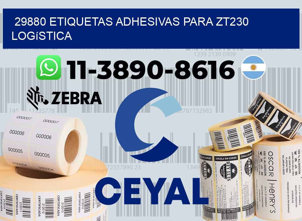 29880 etiquetas adhesivas para zt230 logística