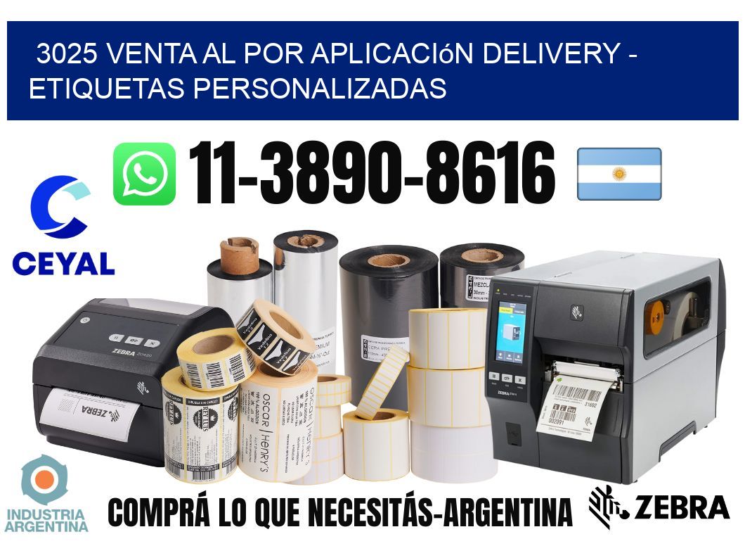 3025 Venta al Por Aplicación delivery - Etiquetas Personalizadas