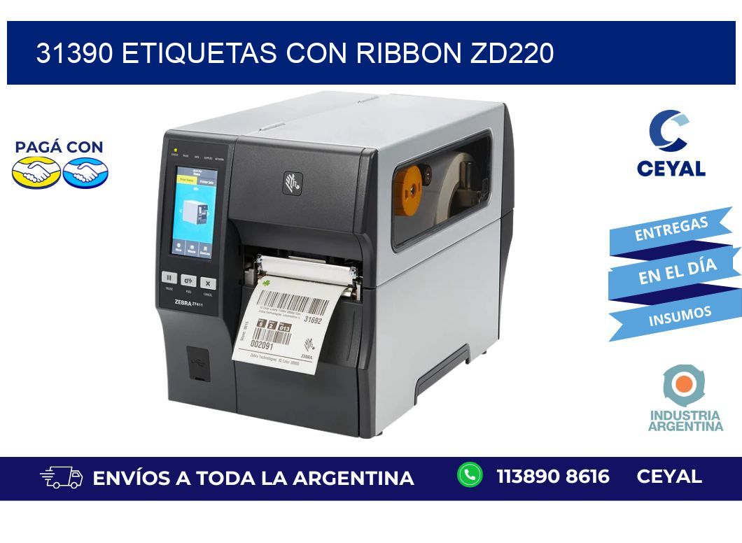 31390 etiquetas con ribbon zd220