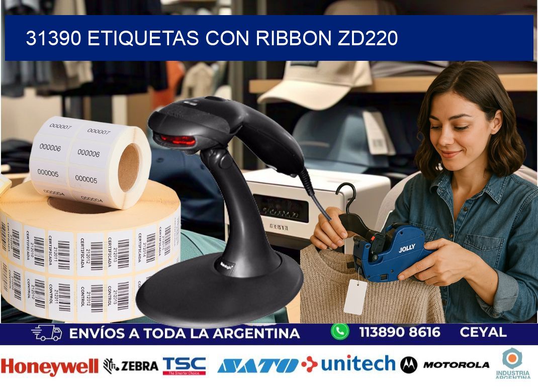 31390 etiquetas con ribbon zd220