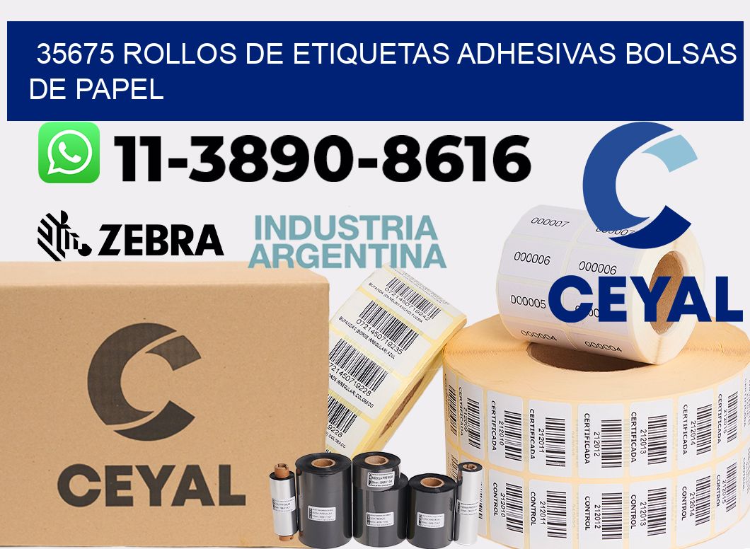35675 rollos de etiquetas adhesivas bolsas de papel