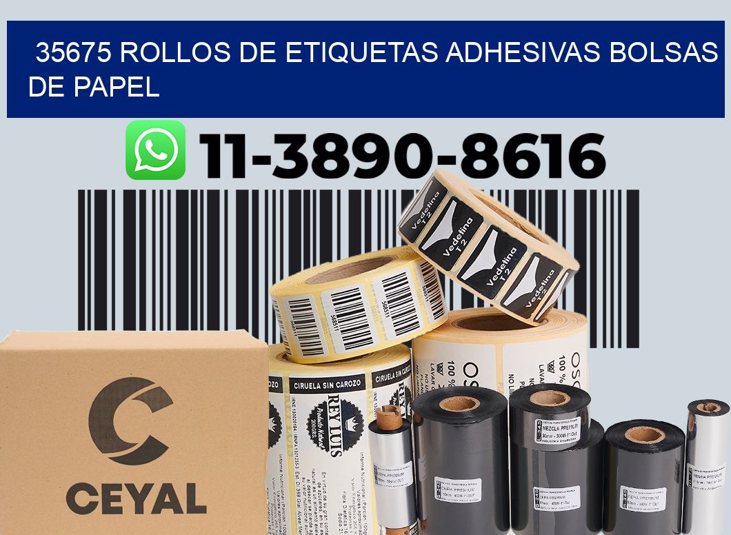 35675 rollos de etiquetas adhesivas bolsas de papel