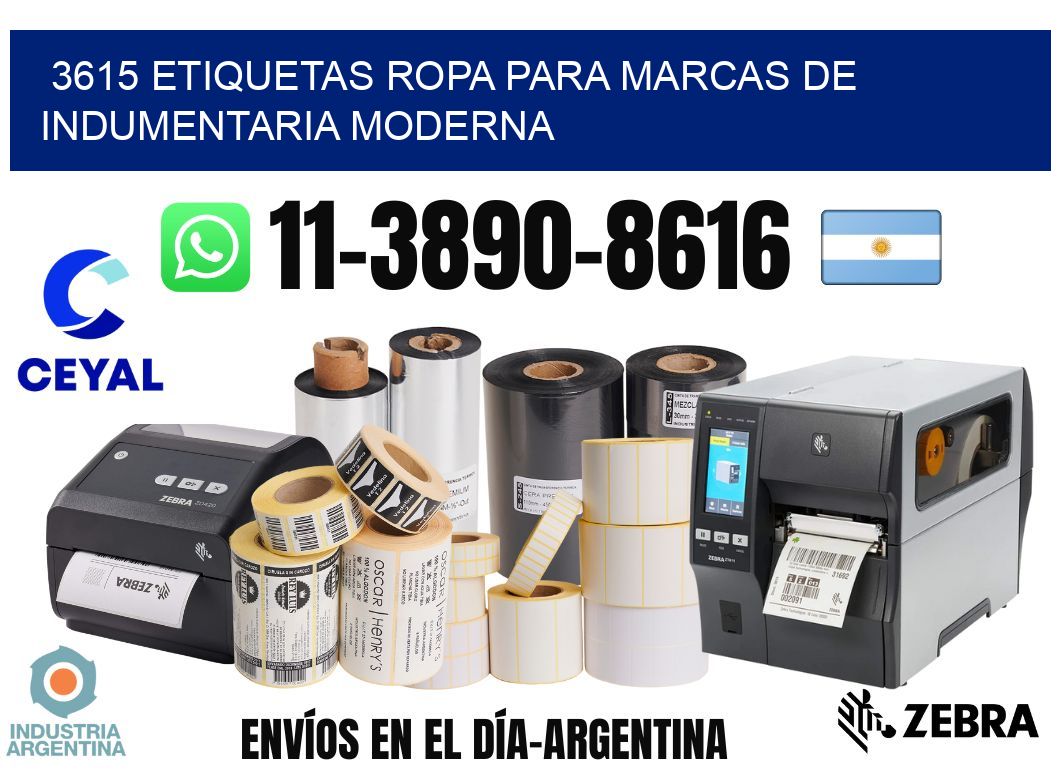 3615 Etiquetas ropa para marcas de indumentaria moderna