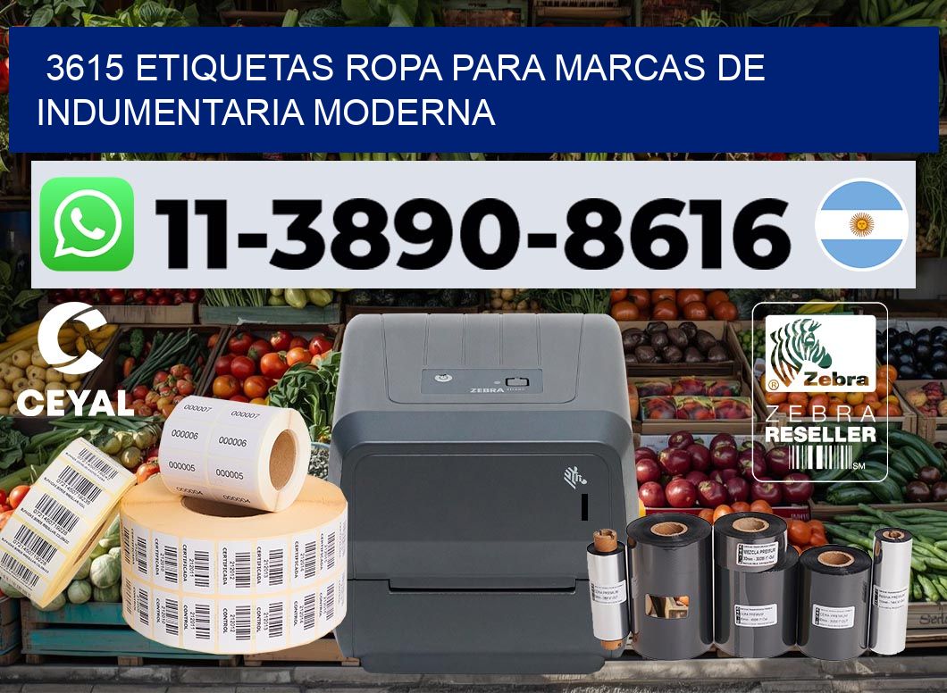 3615 Etiquetas ropa para marcas de indumentaria moderna