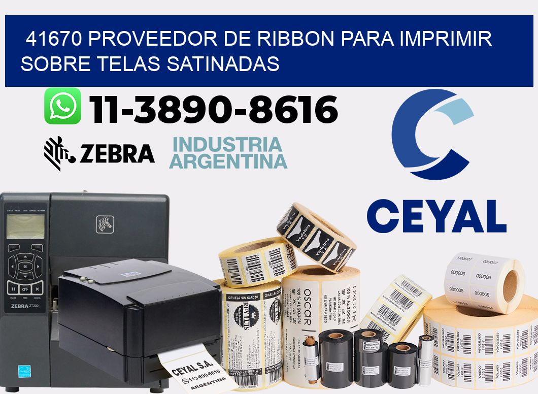 41670 proveedor de ribbon para imprimir sobre telas satinadas