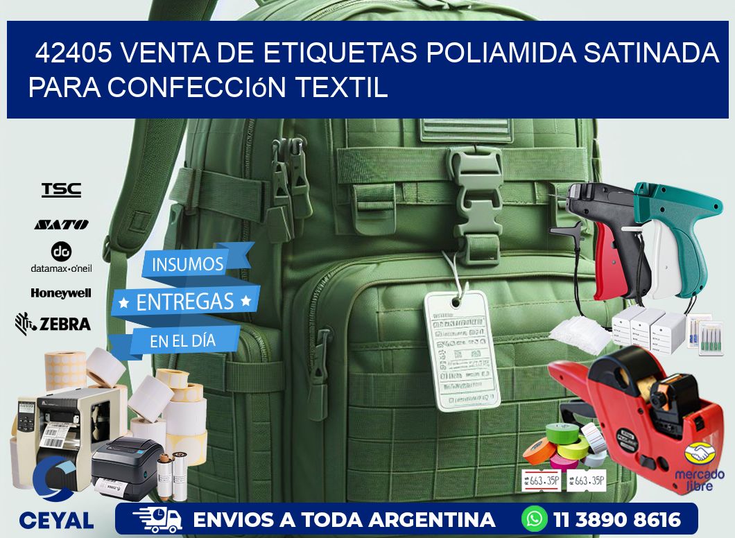 42405 venta de etiquetas poliamida satinada para confección textil