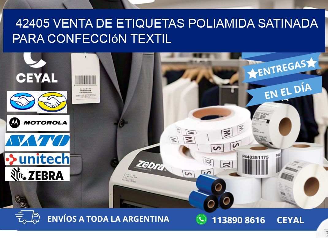 42405 venta de etiquetas poliamida satinada para confección textil