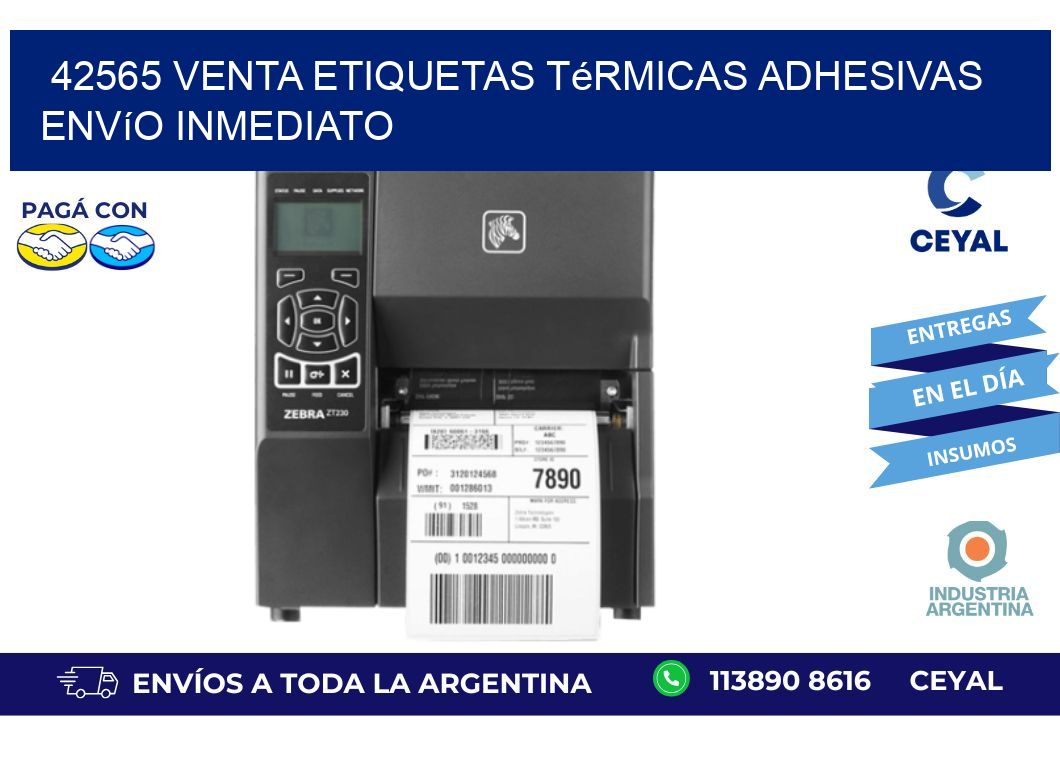 42565 venta etiquetas térmicas adhesivas envío inmediato