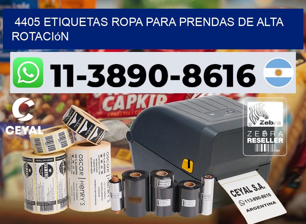 4405 Etiquetas ropa para prendas de alta rotación