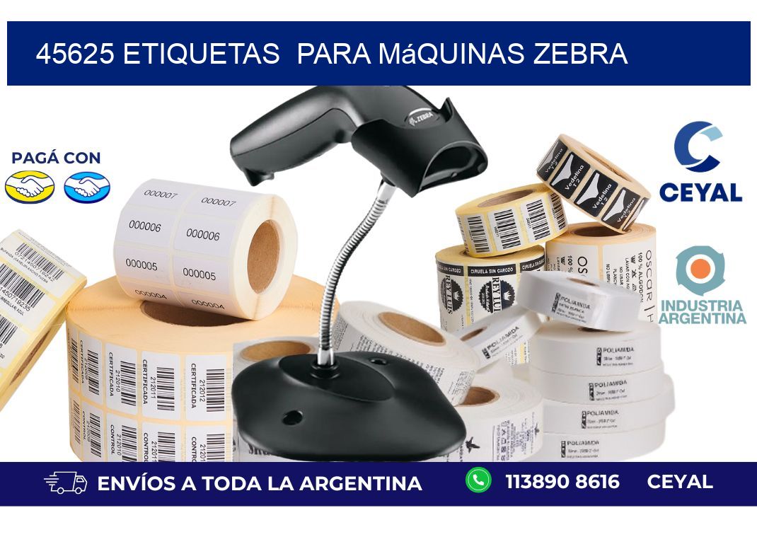 45625 etiquetas  para máquinas Zebra
