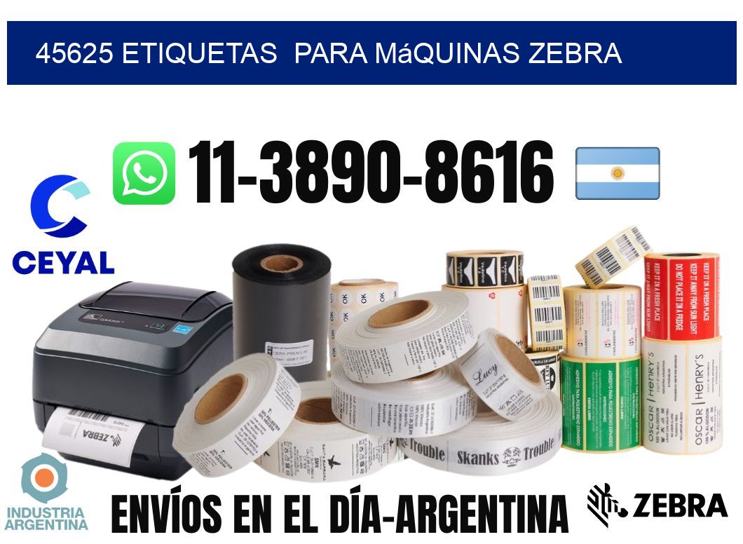 45625 etiquetas  para máquinas Zebra