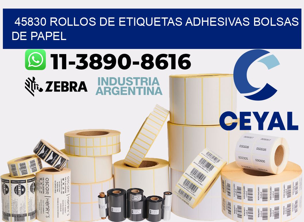 45830 rollos de etiquetas adhesivas bolsas de papel