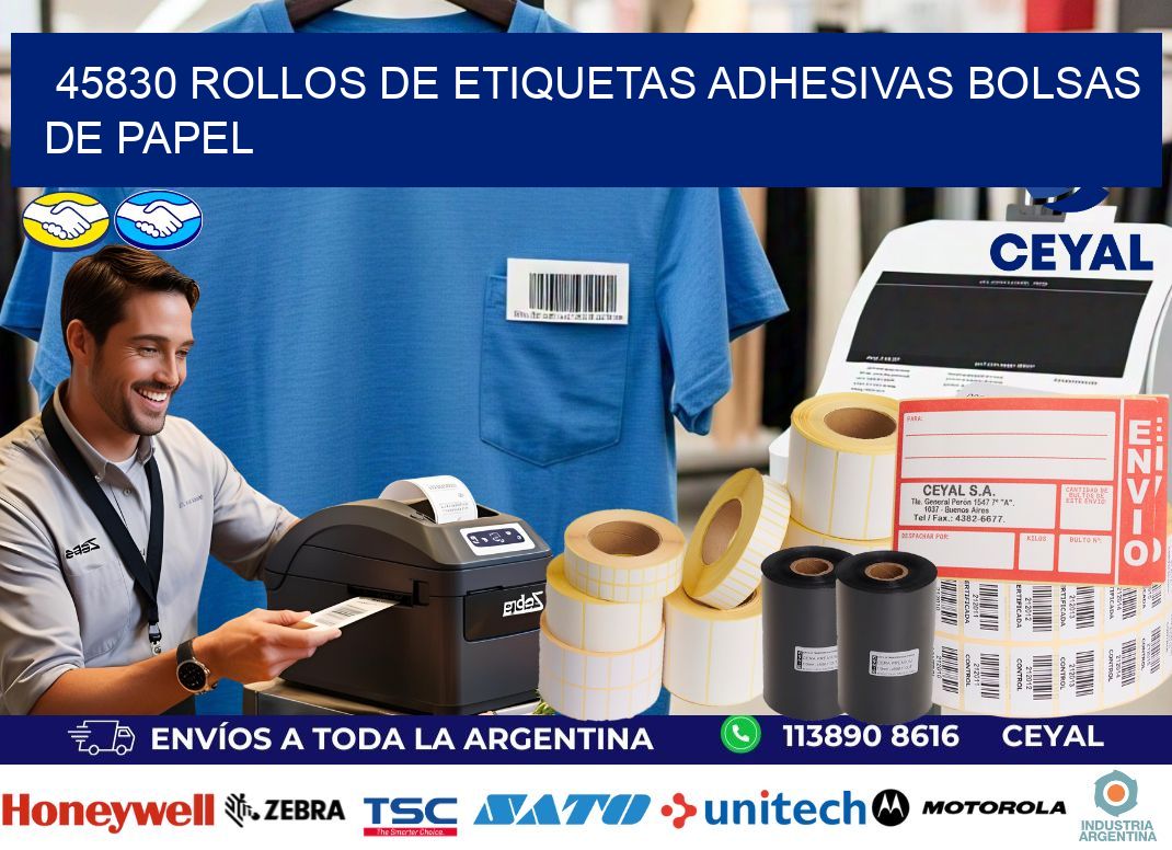 45830 rollos de etiquetas adhesivas bolsas de papel