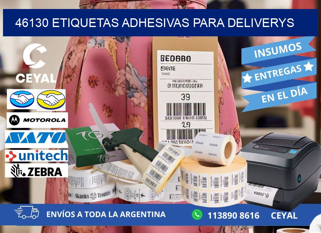 46130 etiquetas adhesivas para deliverys
