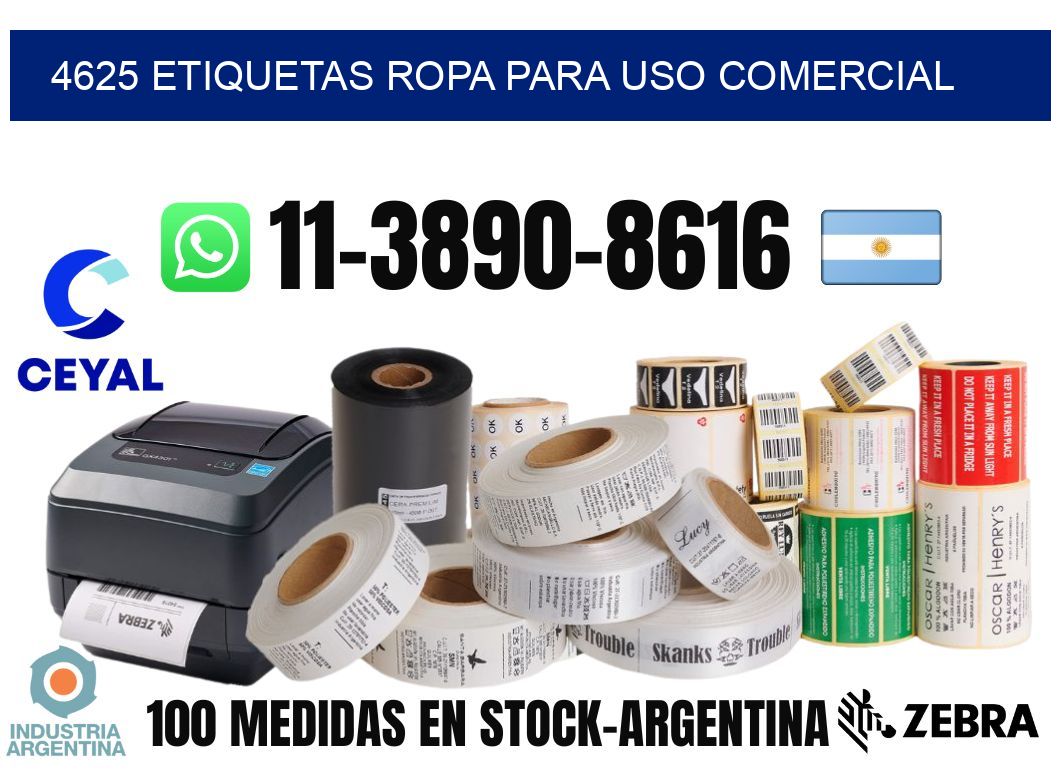 4625 Etiquetas ropa para uso comercial