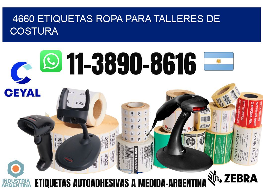 4660 Etiquetas ropa para talleres de costura