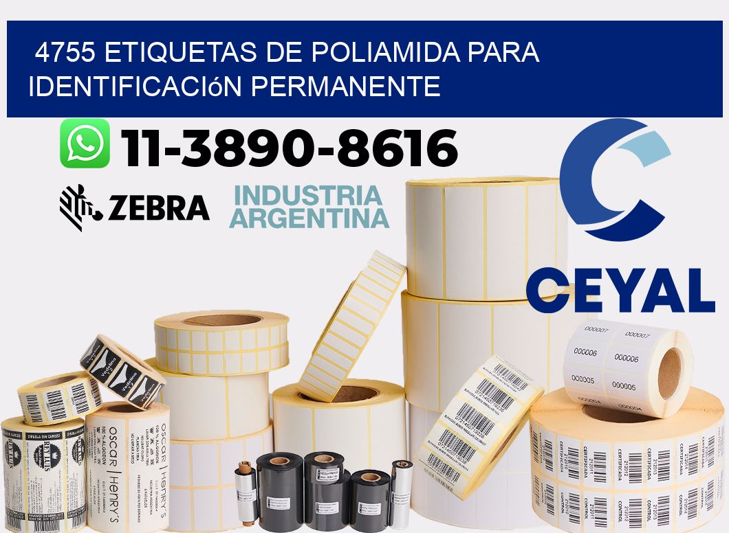 4755 Etiquetas de poliamida para identificación permanente