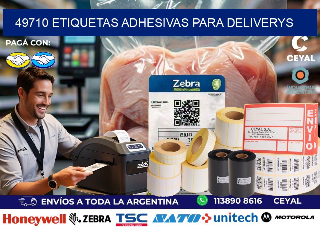 49710 etiquetas adhesivas para deliverys