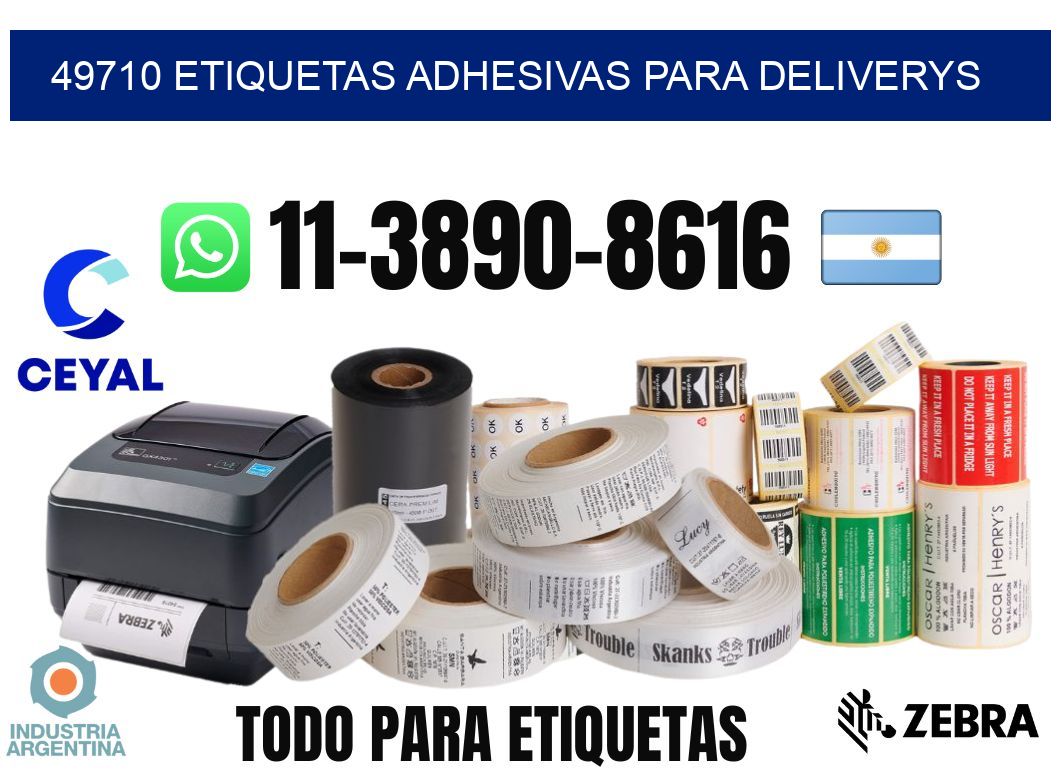 49710 etiquetas adhesivas para deliverys