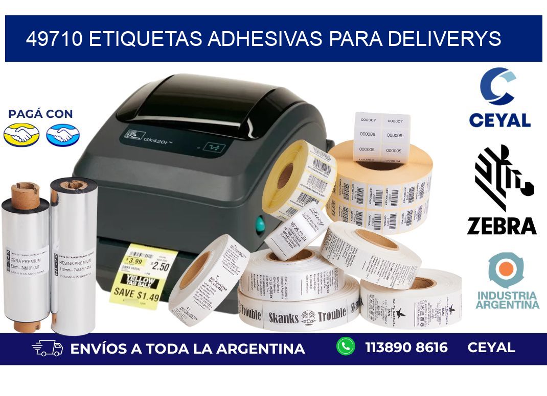 49710 etiquetas adhesivas para deliverys