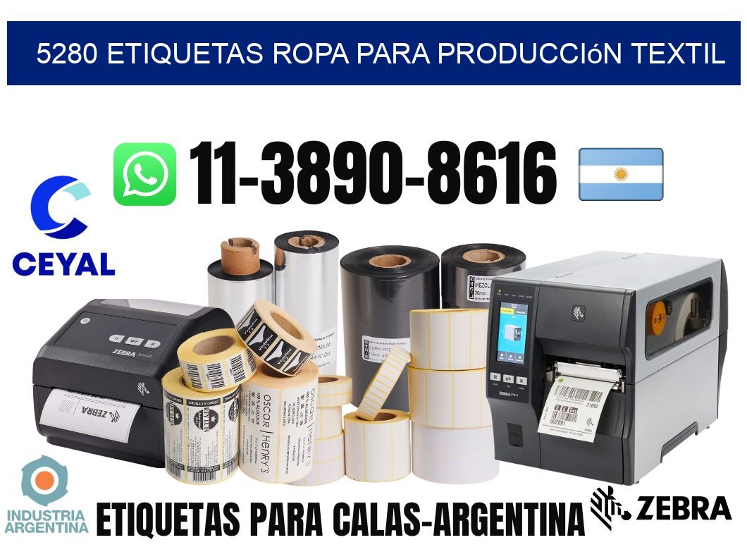 5280 Etiquetas ropa para producción textil