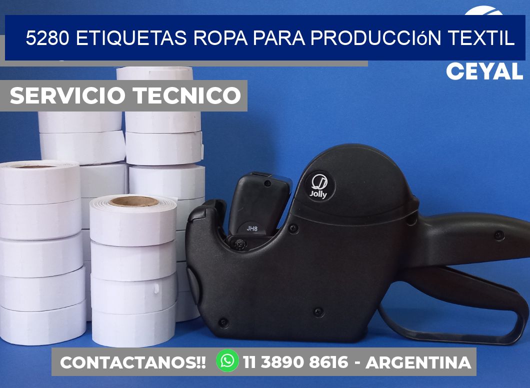 5280 Etiquetas ropa para producción textil