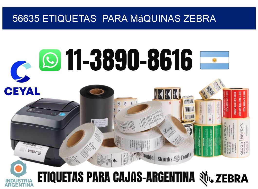 56635 etiquetas  para máquinas Zebra